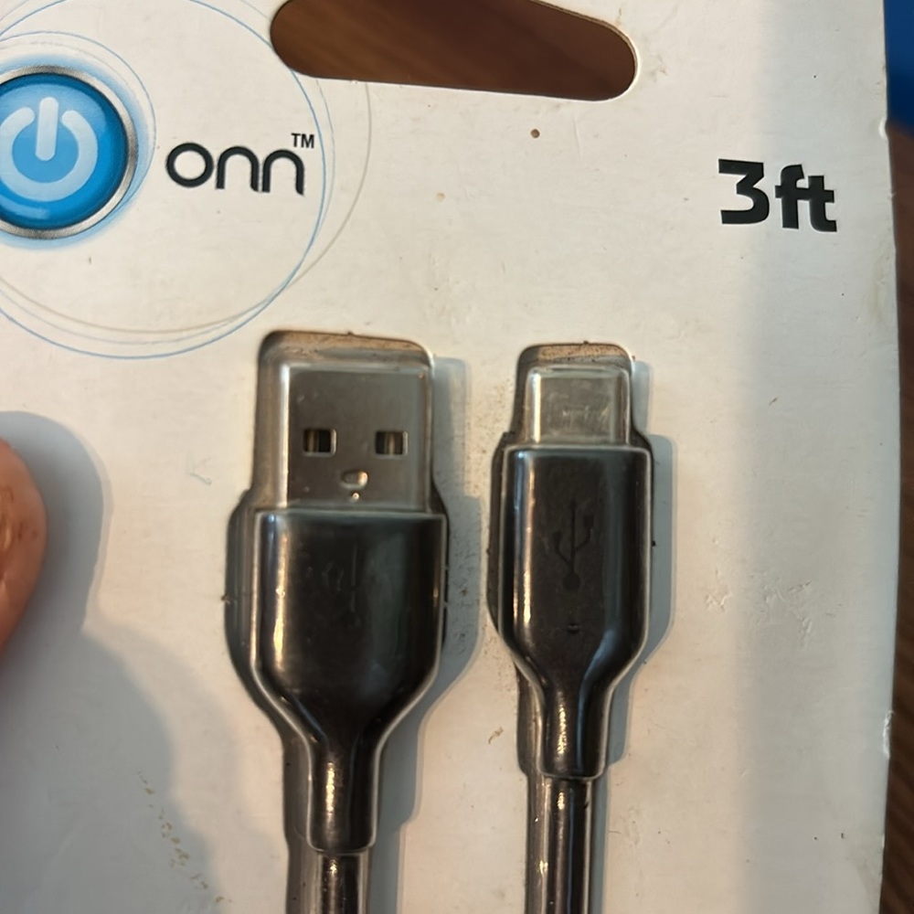 NWT NIP ONN 3 Ft Foot USB-C to USB A 2.0 Cable Type 3 Cable with Reversible Plug